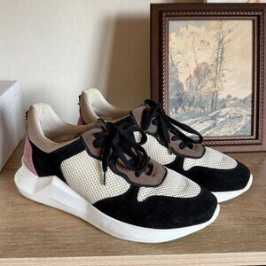 Anthropoligie Black Brown Cream & Pink Sneakers 39